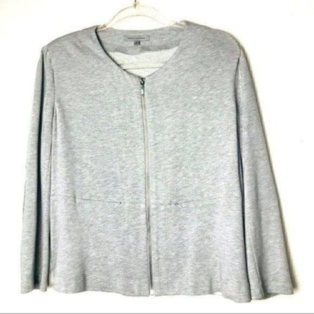 People like Frank size XL soft cardigan blazer BoxQ gray full zip elbow pads